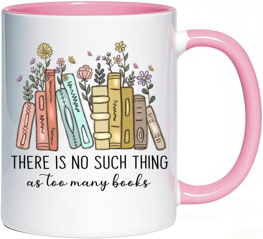 Book Lovers Ceramic Coffee Mug, 11 Oz, Modern, Reusable, Perfect for Book Lovers, Ideal for Reading, Gift for Bookworms