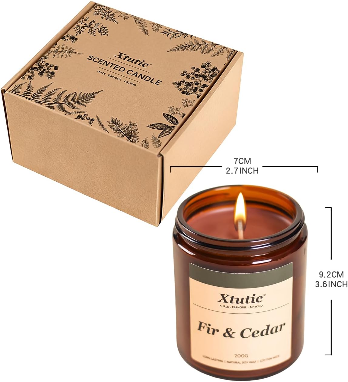 Brown Soy Wax Candle Gift Set - 28oz Large Jar,200-Hour Burn Time,Home Fragrance for Relaxation, Meditation,Gifts for Women, Housewarming, Home Decor