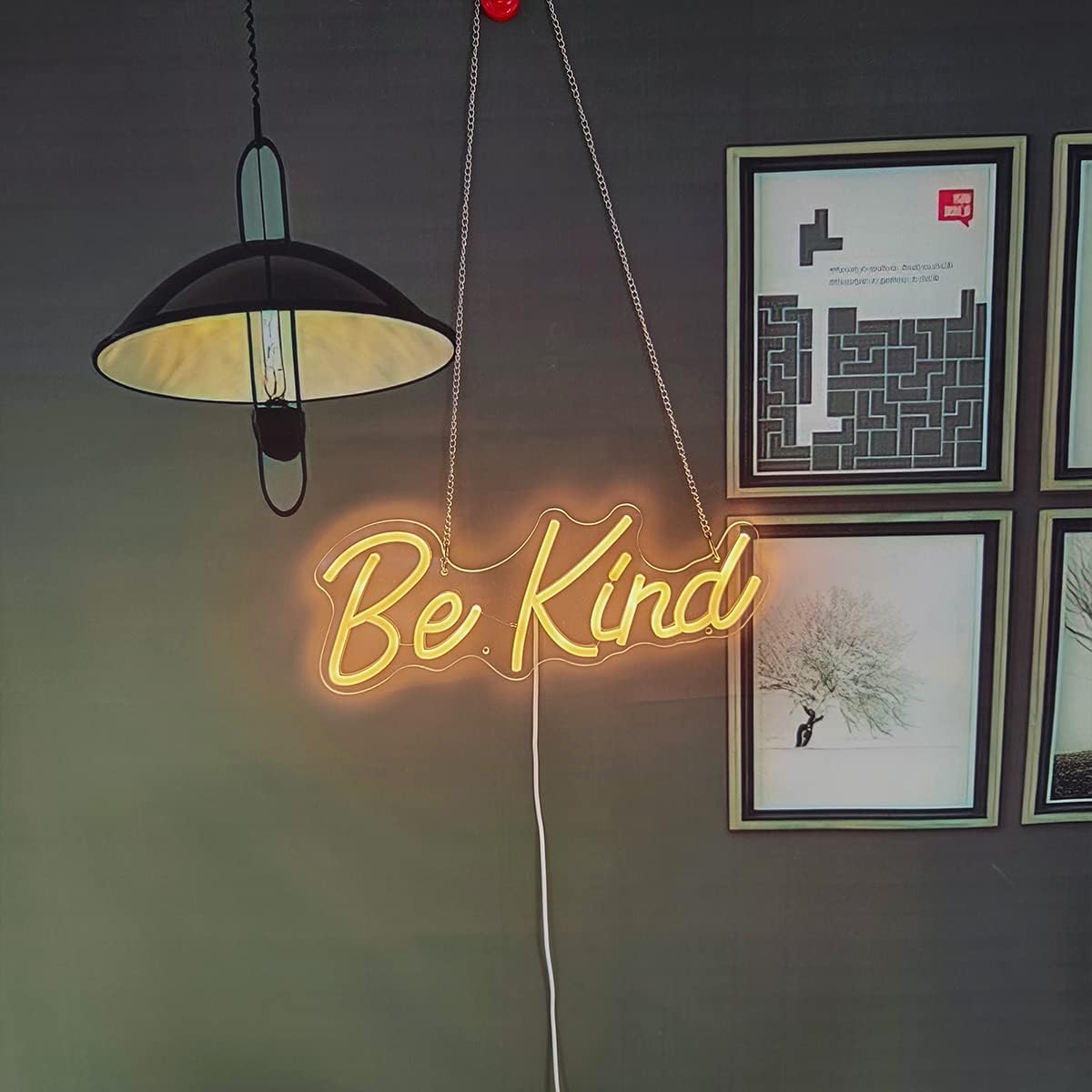 Be Kind Neon Sign, Dimmable LED Neon Light Signs for Wall Decor, USB Powered LED Sign for Bedroom, Office, Beauty Bar,Shop Decoration, Neon Signs Gift for Teen Girls 14.6x5.7 Inch Warm White