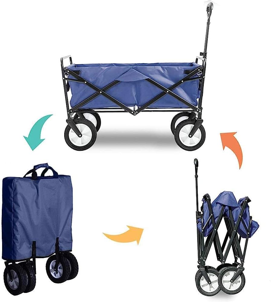 Trolleys, Garden Cart Folding Wagon Foldable Heavy Duty Outdoor Trolley Transport Cart 80Kg Max Load, for Outdoor/Festivals/Camping