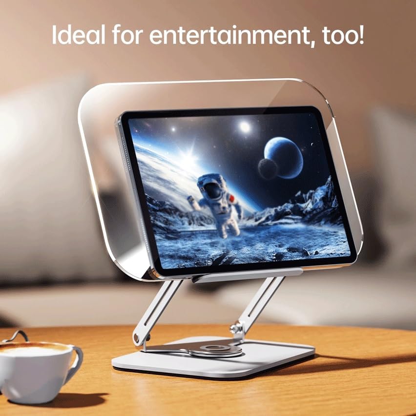 Desktop Bookshelf with Degree Rotating Bottom Page and Transparent Acrylic Panel, Suitable for Textbooks