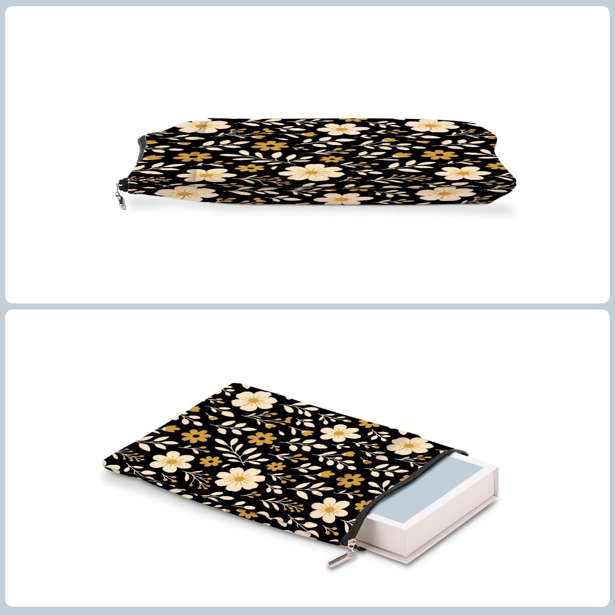 Book Sleeve Book Lovers Gifts Waterproof Books Pouch Protector Cover Reading Accessories Gifts for Women Girls Bookworm Sister Reader Librarian Birthday Anniversary Christmas, Aesthetic Floral