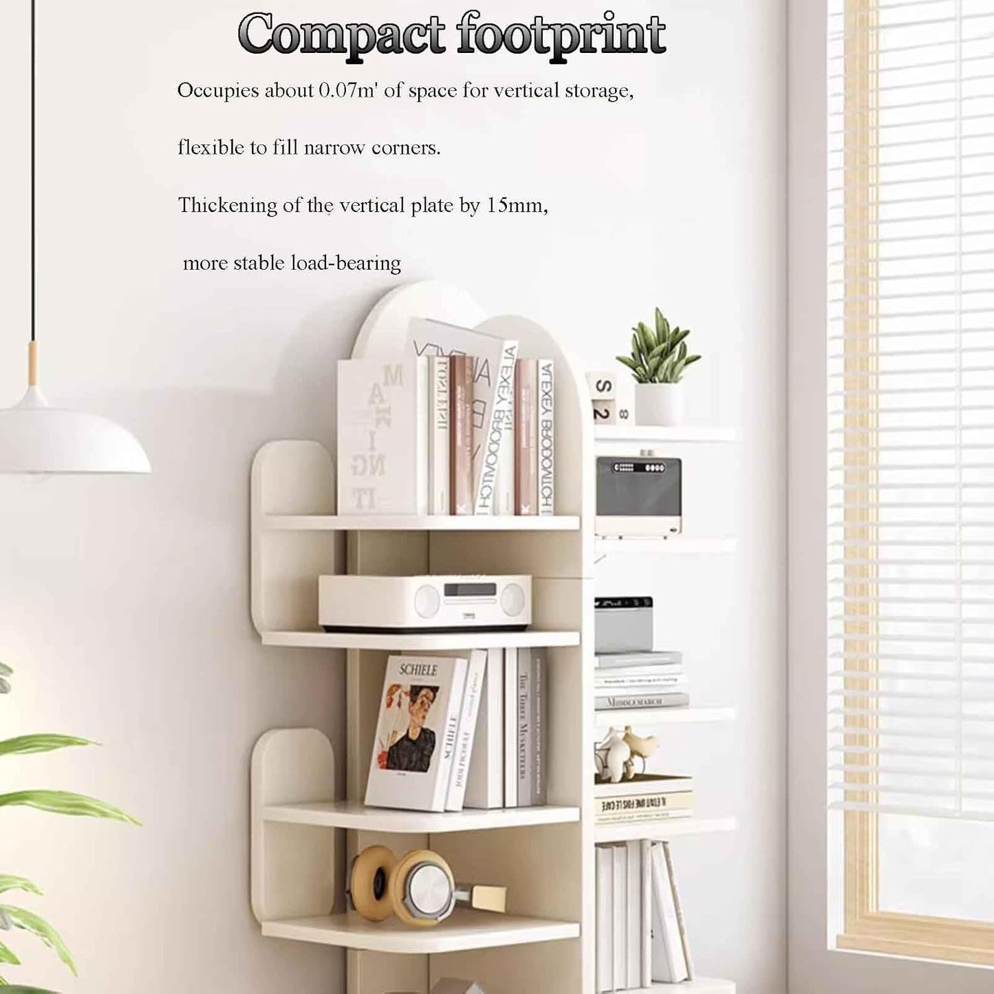 Modern Solid Wood Cactus Tree Bookshelf - Luxury Floor Standing Bookcase, Creative Corner Storage Cabinet for Home, Living Room, Bedroom, Office, and Library.