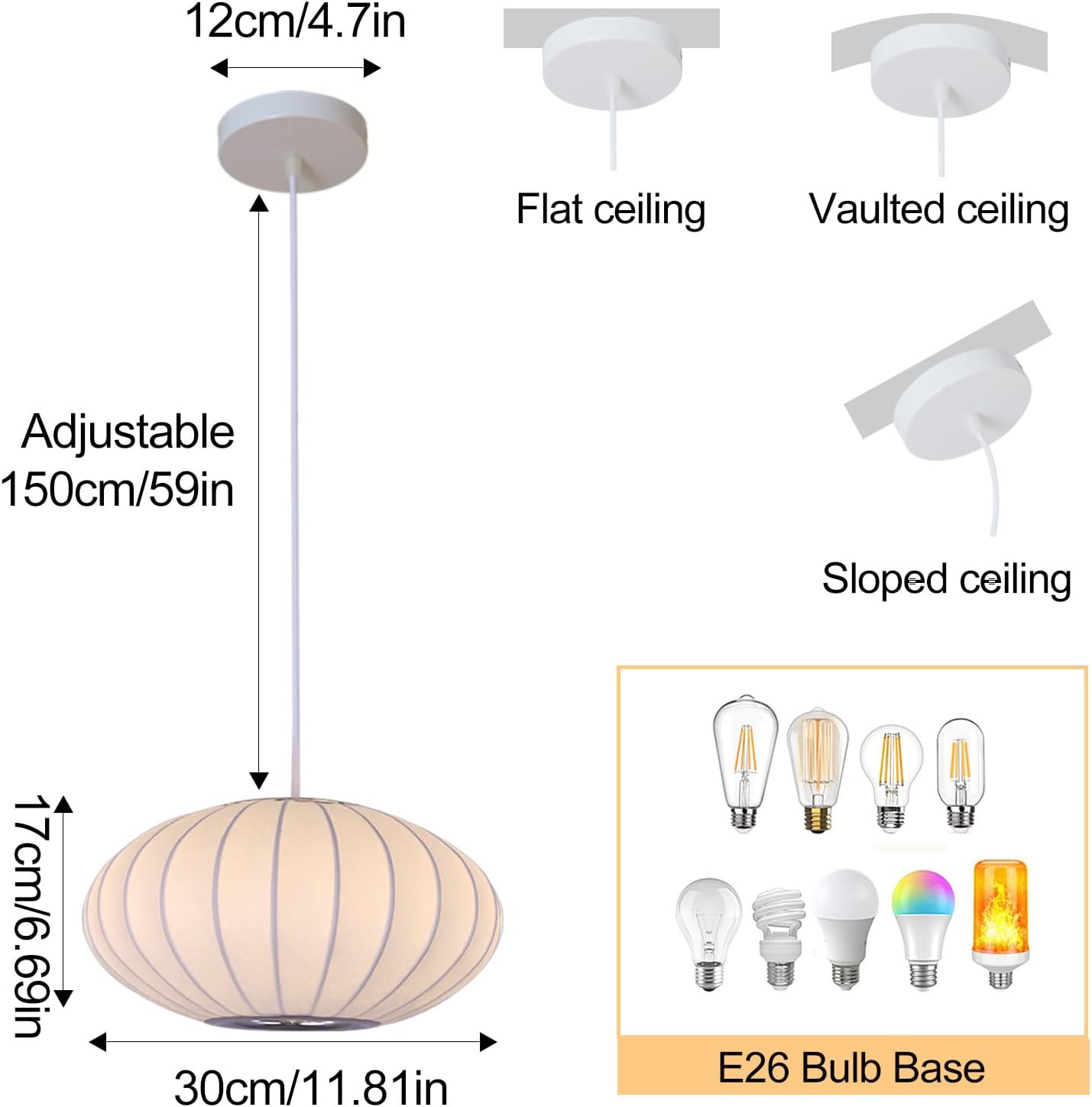 Italian Simplicity Style Silkworm Cocoon Pendant Light Post-Modern Single Head Lantern Flat Shape Silkworm Cocoon Lamp White for Caffe House Dining Room Showroom Hollow Hanging Luminaire