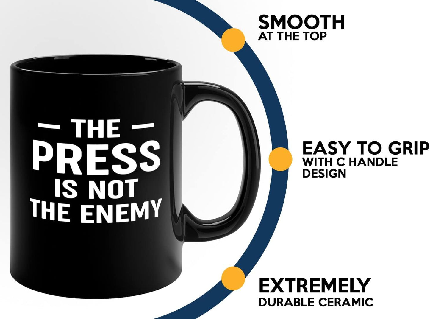 Journalist Coffee Mug 11oz Black -Not the Enemy - Reading Lover Book Club Gift Author Appreciation Writer Journalism Novelist Scriptwriter