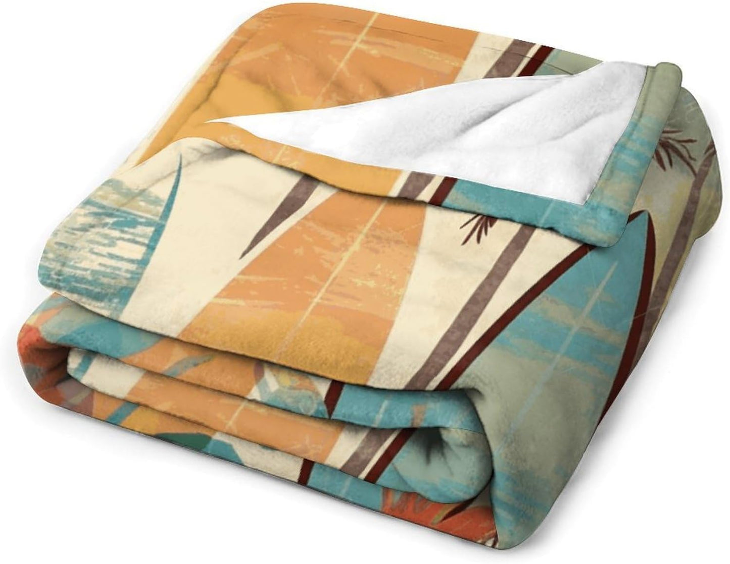 Surfboard Palm Tree Blanket Super Soft Lightweight Throw Blanket Cute Cozy Warm Bed Blanket Decorative Fuzzy Blanket All-Season Home Decor Gift for Sofa Couch Living Room 30"*40"（76 * 100cm）