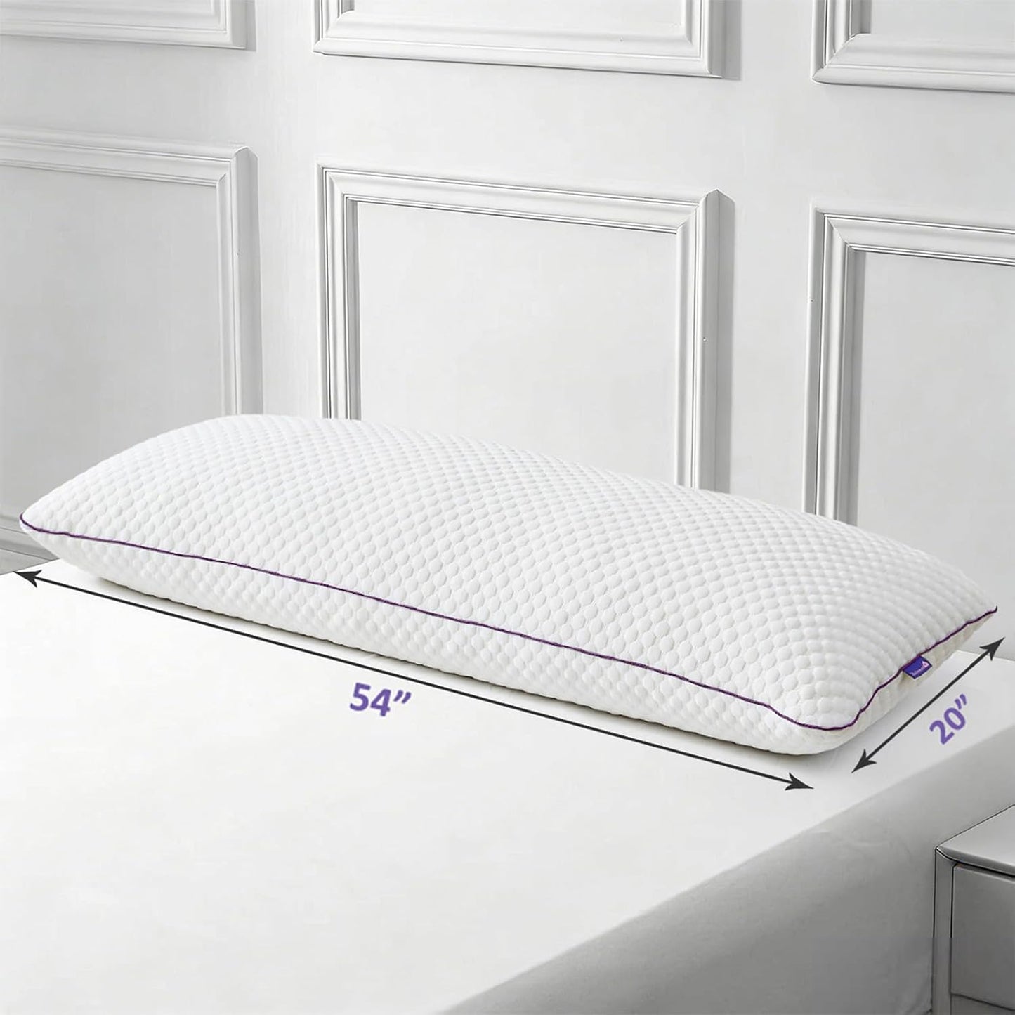 HOMELAB Adjustable Shredded Memory Foam Body Pillow, 20x54 Long Pillow for Back, Shoulder, Hip and Knee Support, Side Sleeper Body Pillow for Adults with Washable Cover