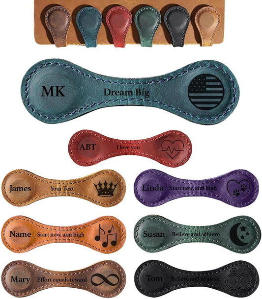 Leather Magnetic Bookmark, Personalized Leather Bookmark, Custom Leather Bookmark, Customized Magnet Bookmarks, Handmade, Reader gift, gift for him, gift for her
