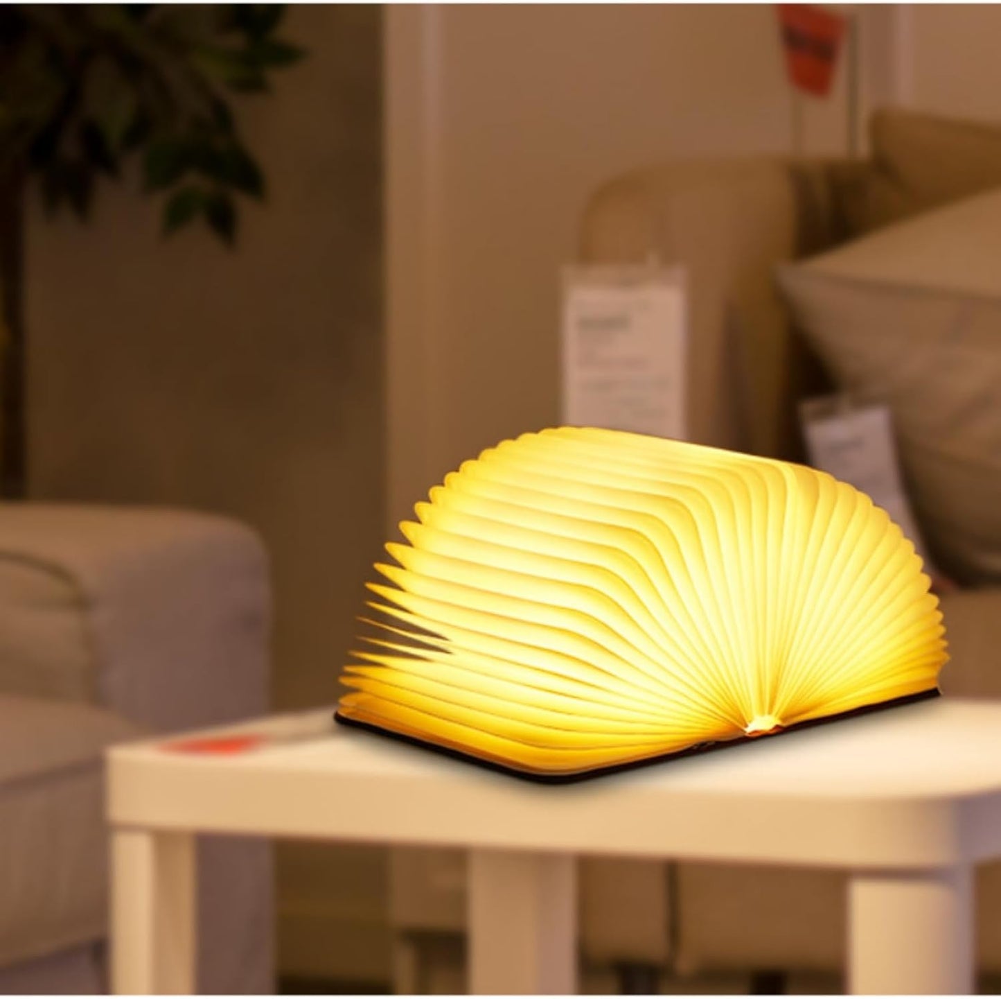 7 Colors Mini Book Lamp, USB Rechargeable Book Shaped Lamp, Portable Wooden Folding Book Lights, Creative Gifts Novelty LED Paper Lantern, Home Decor for Girl Family Friends (Size: 4.7×3.5×0.9in)