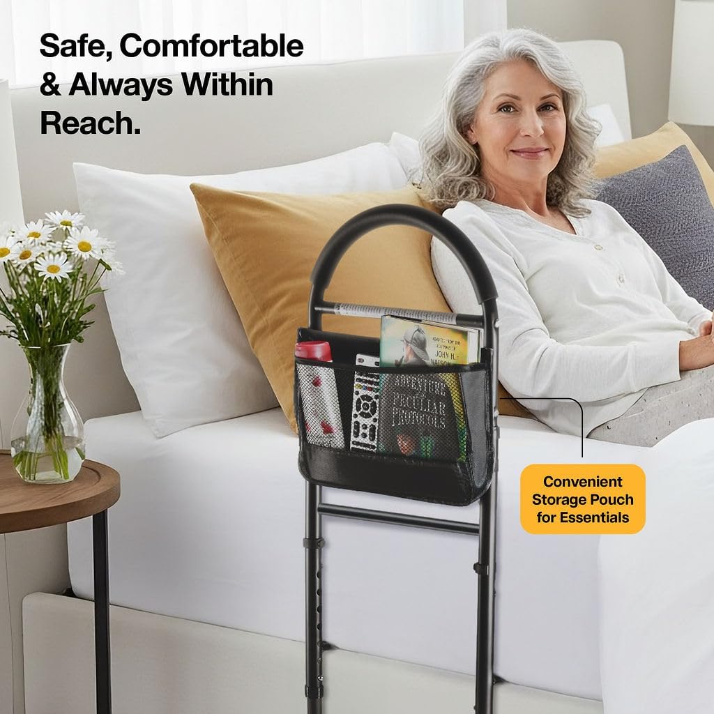 Medical king Bed Rails for Elderly Adults Safety Bed Assist Rails for Seniors with Adjustable Heights ASTM Approved Easy to get in or Out of Bed with Floor Support