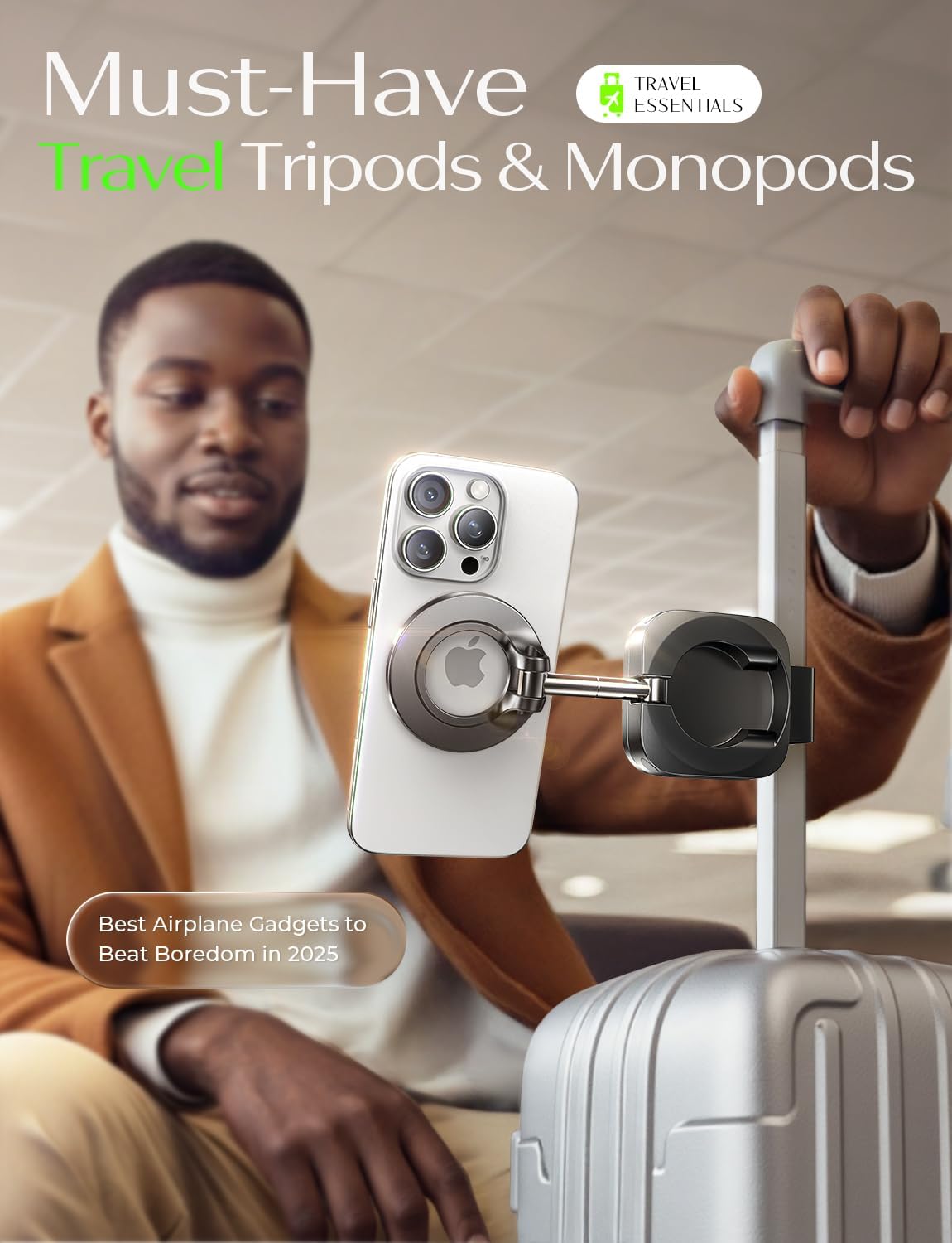 LISEN Airplane Travel Essentials for Women Men Phone Holder for Desk Cruise Essentials 2026 MagSafe Travel Size Accessories Airplane Gadgets Men Long Flight Spring Break Essentials Easter Gifts