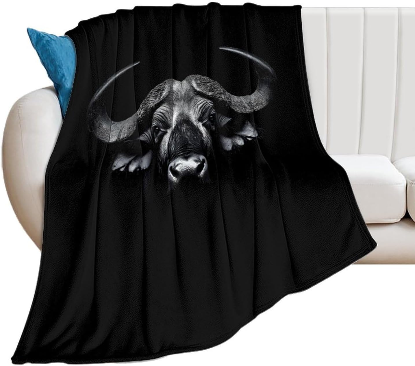 Cape Buffalo Fleece Bed Blankets Soft Throw Blanket Lightweight Plush Home Decor Gifts 40"*50" （100 * 130cm）