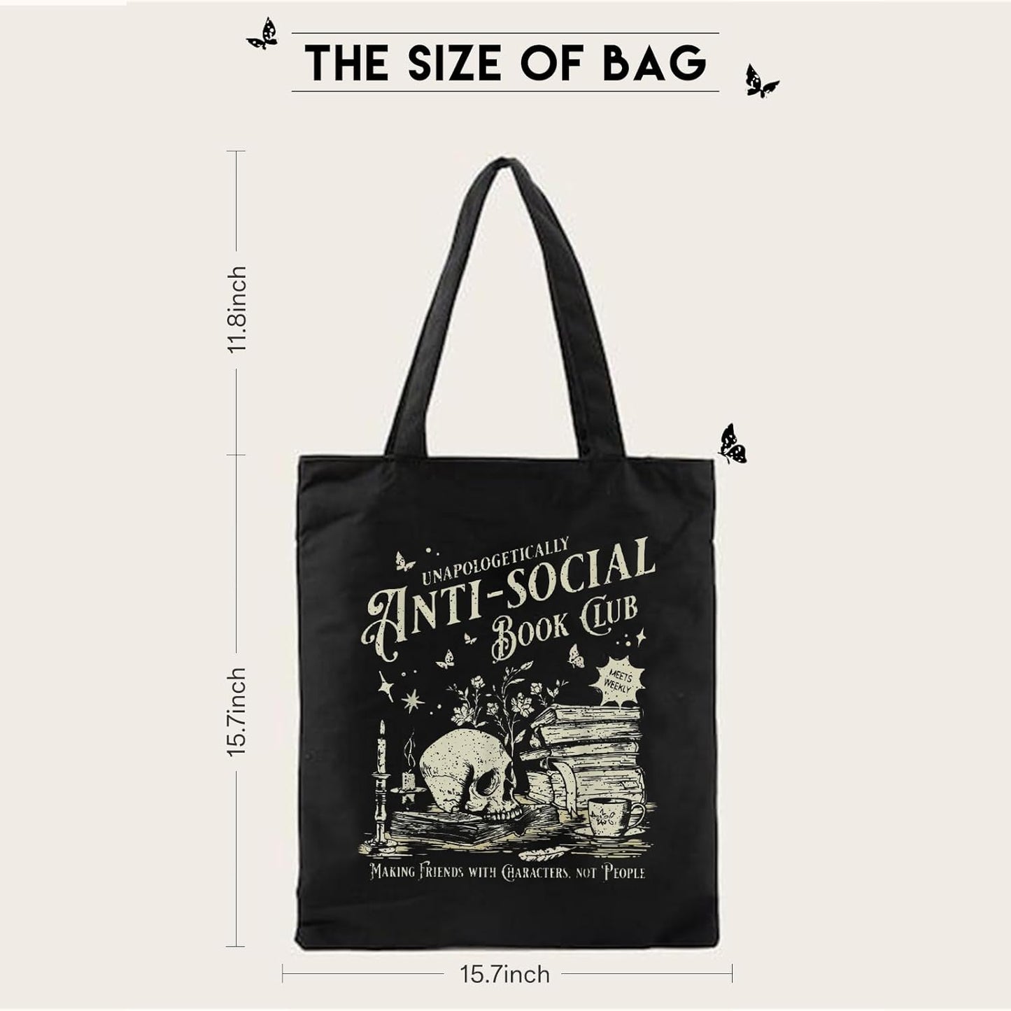 Book Lovers Gifts Cute Book Club Gifts Canvas Tote Bag for Women Reading Lovers Accessories Shopping Bag for Readers, Bookish, Author