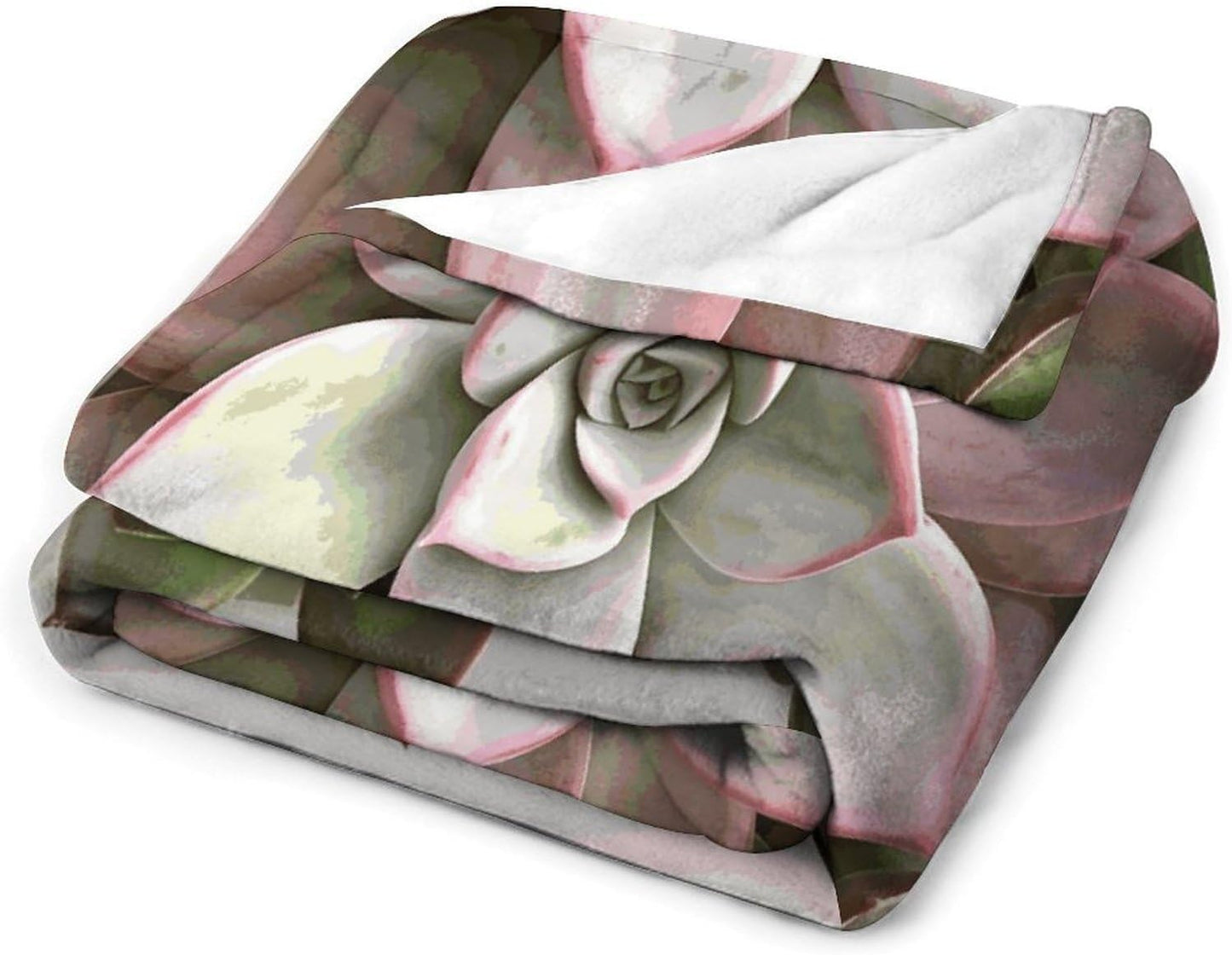 Succulent Botanical Blanket Super Soft Lightweight Throw Blanket Cute Cozy Warm Bed Blanket Decorative Fuzzy Blanket All-Season Home Decor Gift for Sofa Couch Living Room 30"*40"（76 * 100cm）