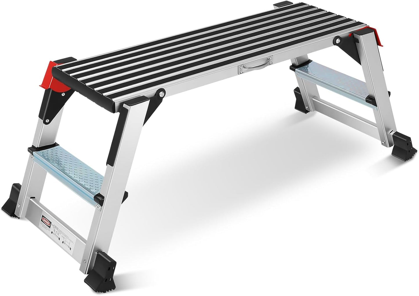 Work Platform, Aluminum Step Ladder, 36"×12"×18" Step Platform Non-Slip, Heavy Duty Folding Work Bench 330 lbs Load Capacity for Washing Vehicles, Cleaning, Painting