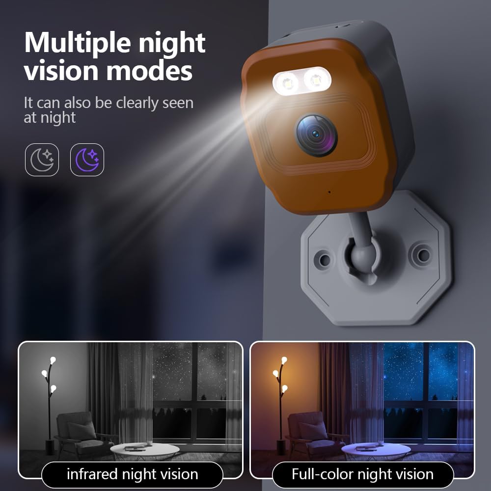 2Pcs 1080P WiFi Security Cameras, Baby Monitor Indoor Security Camera, Cat&Dog Camera with Motion Detection Indoor Camera, Full Color Night Vision,Two-Way Voice and Siren, Cloud Storage