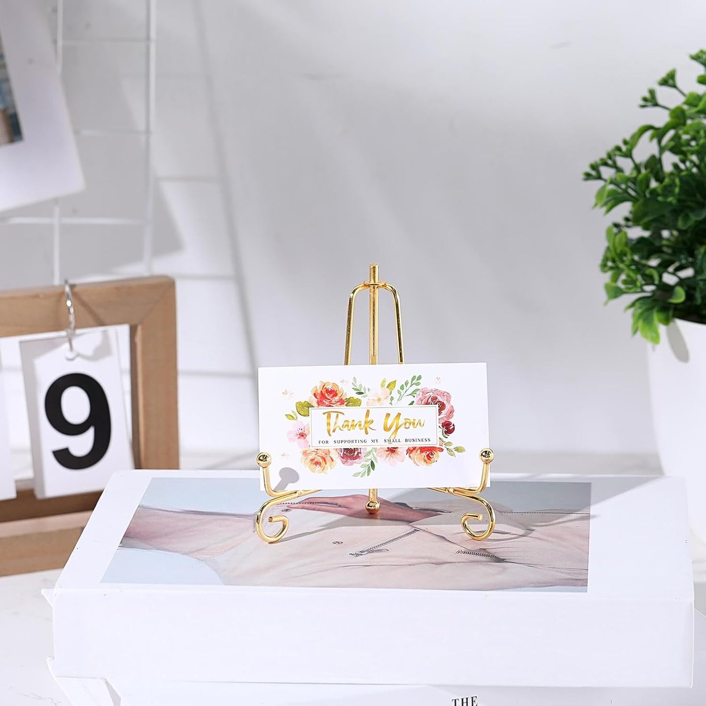 10 Pack 4 Inch Iron Plate Stands for Display, Plate Holder Display Stand, Gold Easel Stands for Photo, Picture Frame, Decorative Dish, Book and Tabletop Art (Gold, 4 Inch)