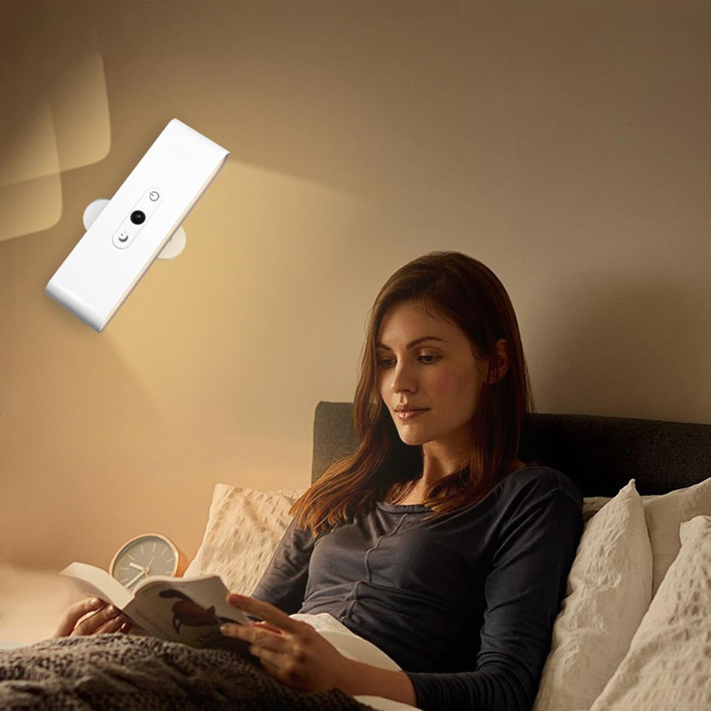 LED Wall Sconce with Auto Motion Sensor, 3600 mAH Rechargeable USB 3 Color Temperatures, 360° Rotate Magnetic Ball LED Wall Mounted Lamp for Reading Bedside
