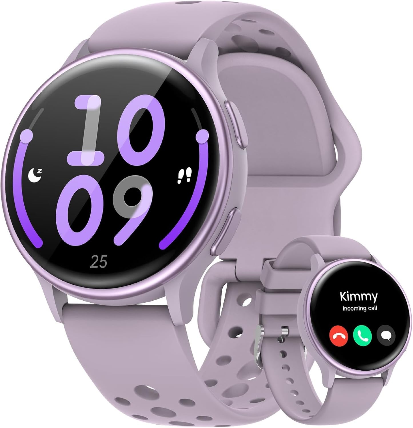 Smart Watches for Women(Answer/Make Calls), 1.27'' AMOLED Screen Activity Trackers with Heart Rate/Sleep/SpO2 Monitor, Smartwatch for iPhone/Samsung/Android,120+ Sport IP68 Fitness Watch 2Bands Purple