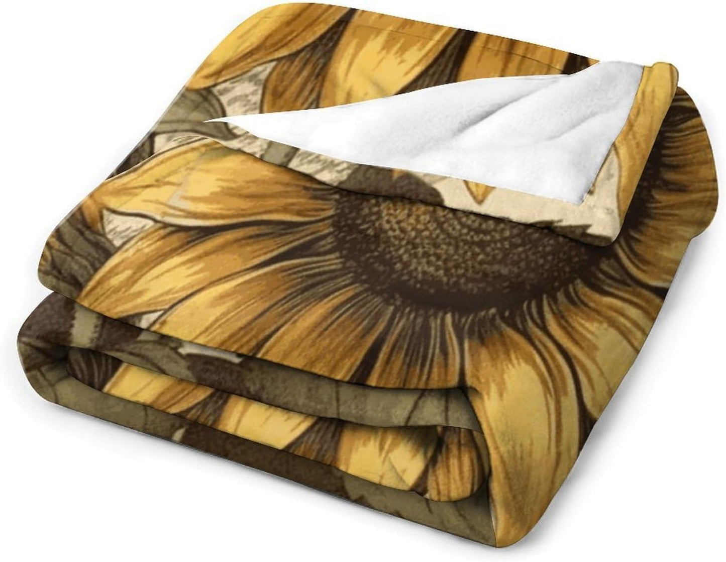 Retro Sunflower Throw Blanket for Couch Super Soft Warm Lightweight Throw Blankets Cozy Flannel Bed Blanket Cute Decorative Blankets for All Seasons Home Decor Gift 60"*80"（150 * 200cm）