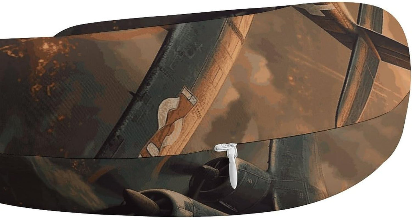 World War Aircraft Neck Pillow Memory Foam U Shaped Pillows Portable Pillows for Shoulder Travel Head Support Pillow with Concealed Zipper for Airplane Car Home Office