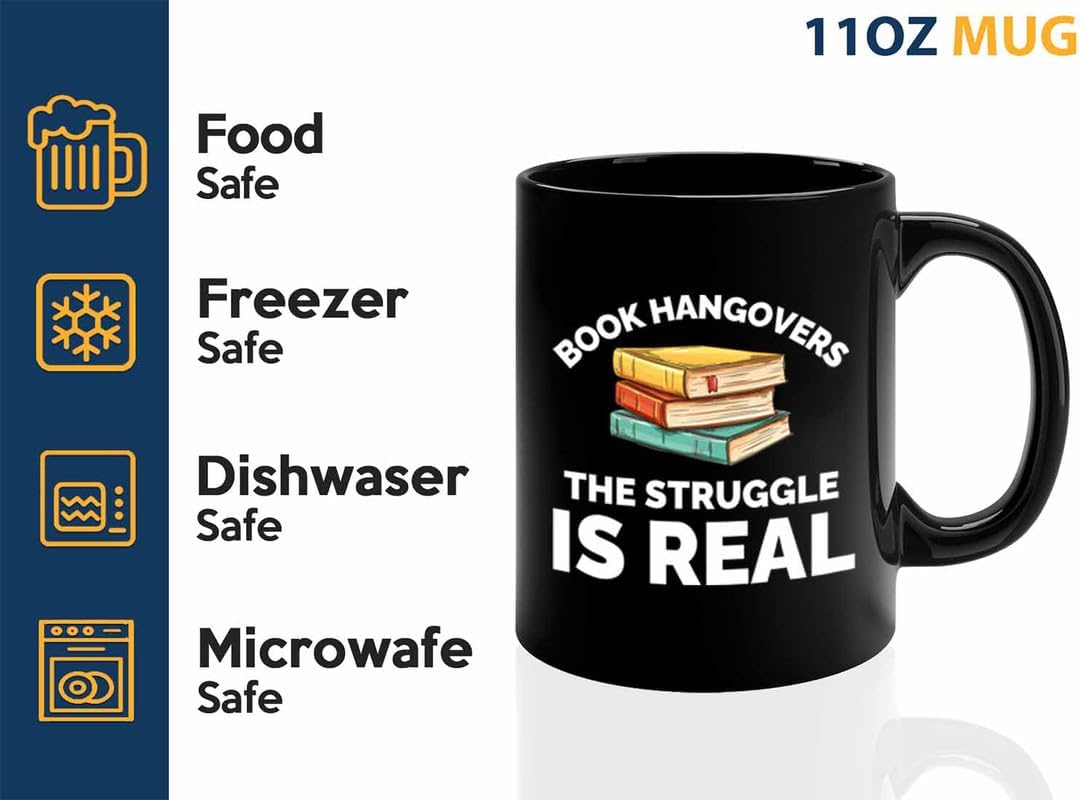 Book Lover Coffee Mug 11oz Black - The struggle is real - Gift For Poets Bookish People Bibliophile Librarian Book Club Reader
