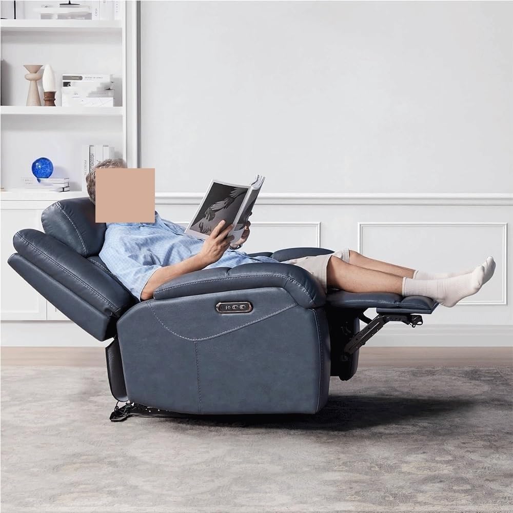 Electric Power Lift Recliner Chair with USB Charging Ports, Adjustable Headrest, Ergonomic Reclining Sofa, Leather Lounge Seat for Small Spaces