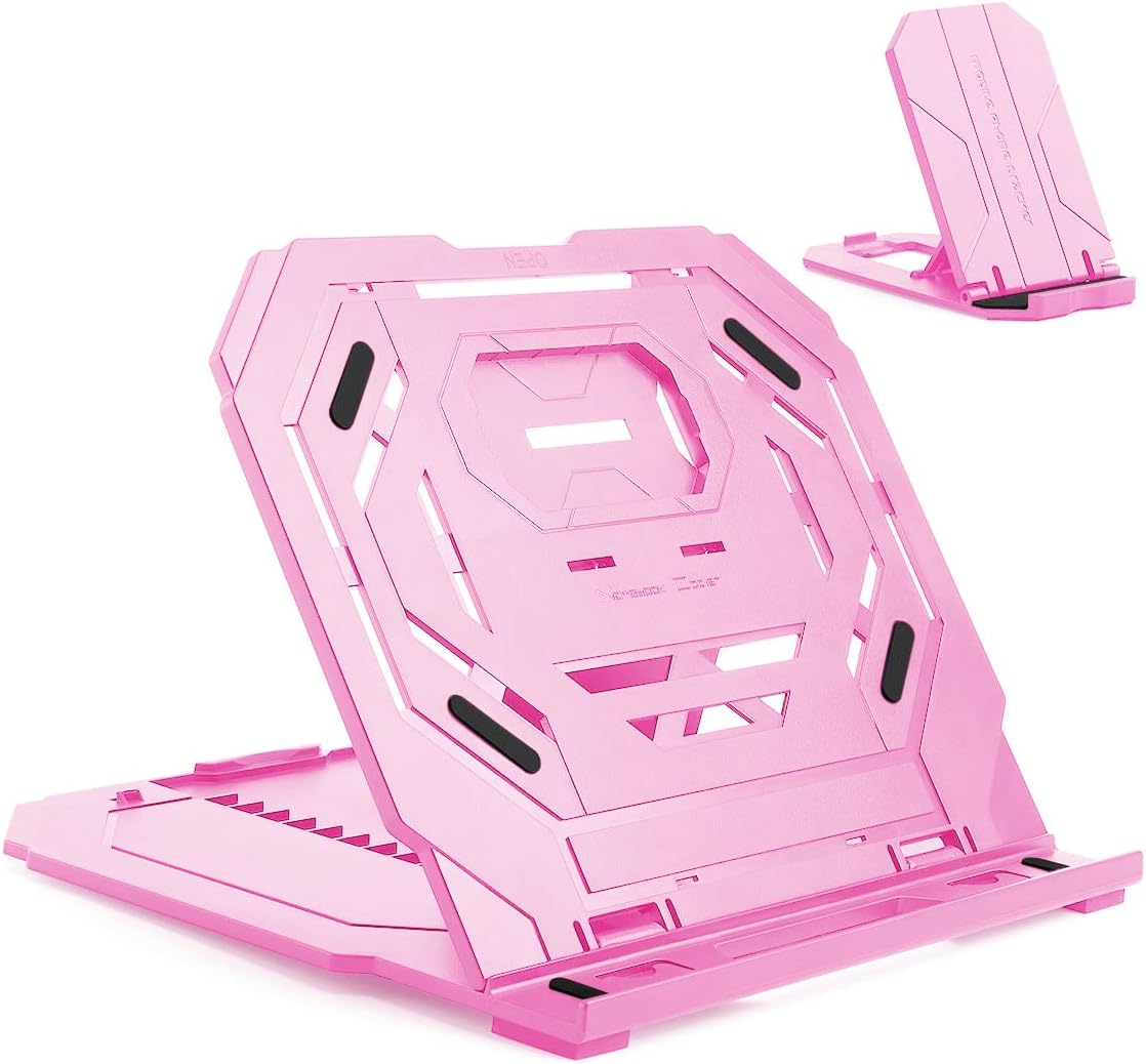 Drawing Tablet Stand, Laptop Foldable Stand for Tablet Display, 9 Levels Adjustable Angles with a Built-in Phone Holder, for 12-17 inch Drawing Tablet, Smartphones