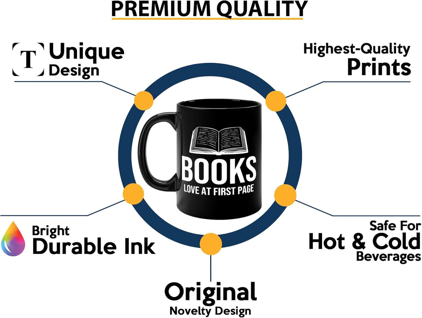Book Lover Coffee Mug 11oz Black -Books Love at - Bookworm Literature Library Book Lover Reader Booked Editor Intellectual Studious
