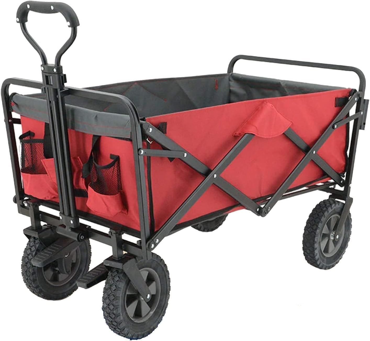 Portable Camping Cart,Beach Trolley Camping Trolley Adjustable Trailer Portable Foldable Garden Cart Double Brake System Load-Bearing 80kg/176lbs