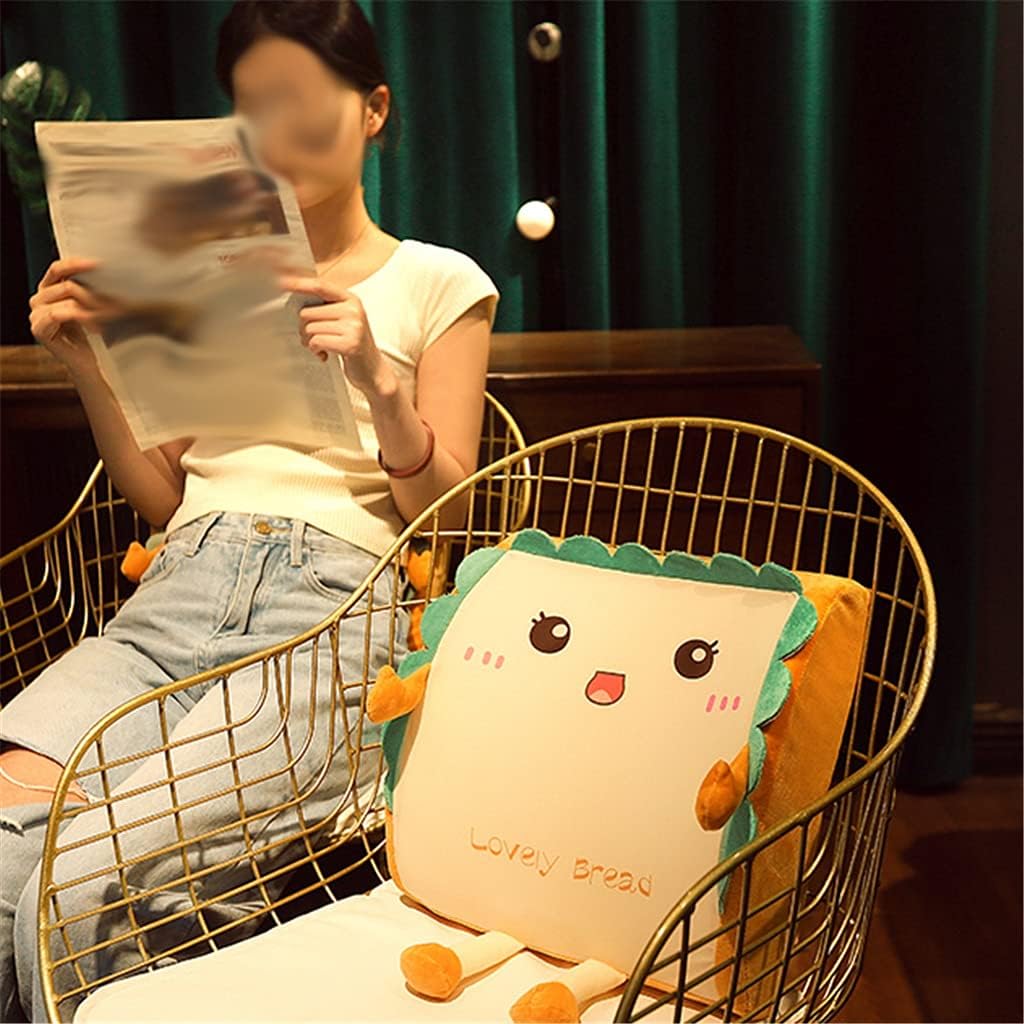Cartoon ice Silk Cushion Office Lumbar Support Waist car Pillow seat backrest sedentary(Black)