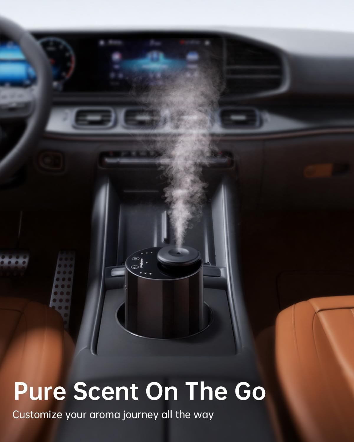 Waterless Essential Oil Diffuser with 4 x 10mL Hotel Scent Fragrance Oils, Rechargeable Car Diffuser Air Freshener Machine, 3 Timer & 3 Mist Modes, Aromatherapy Kit for Home