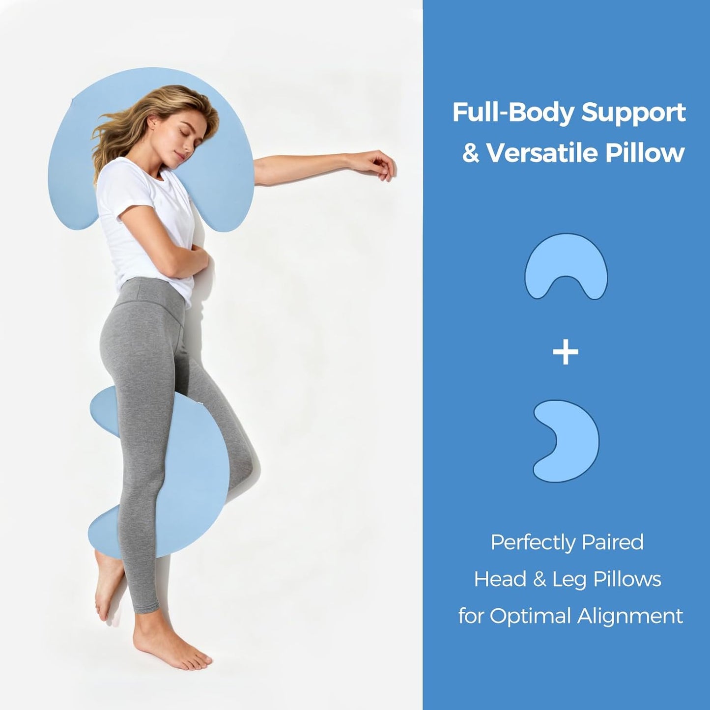 Side Sleeper Memory Foam Pillow for Neck, Shoulder Pain Relief, Ergonomic Cervical Support Cushion
