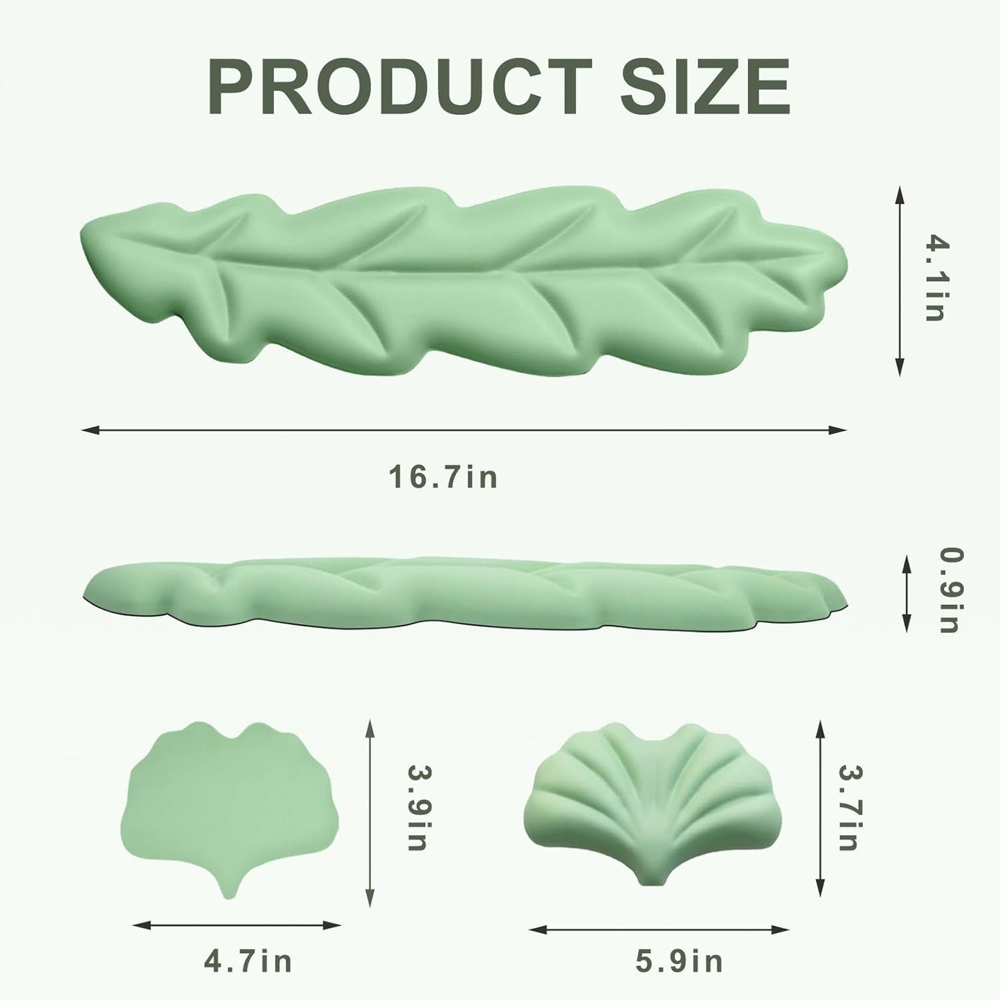 Ergonomic Leaf Keyboard and Mouse Wrist Rest Set, Extra Wide & Thick Memory Foam for Carpal Tunnel Pain Relief, Non-Slip Base, PC/Mac/Laptop, Gift for Office Work, Gaming