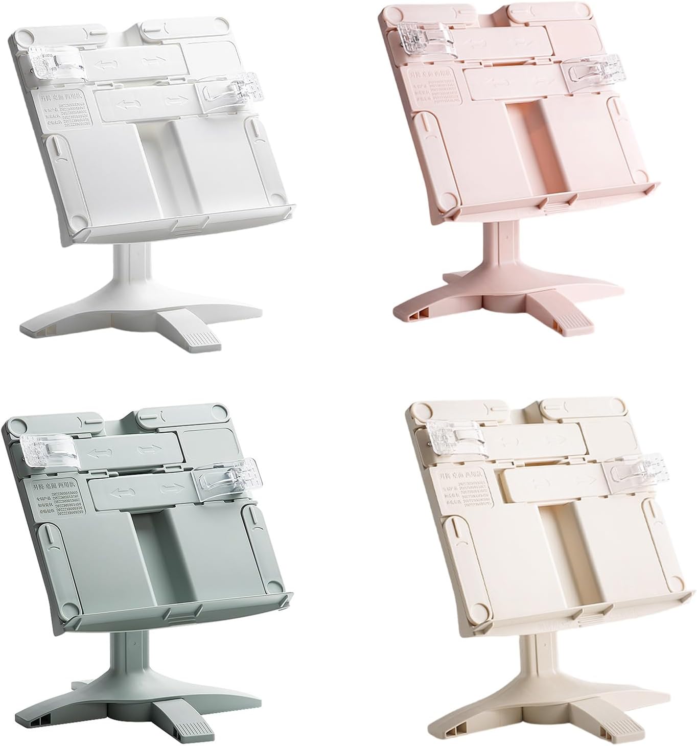 Folding Book Stand for Reading Textbook Book Holder with Page Clip for Textbooks Music Scores Angles Height Adjustable