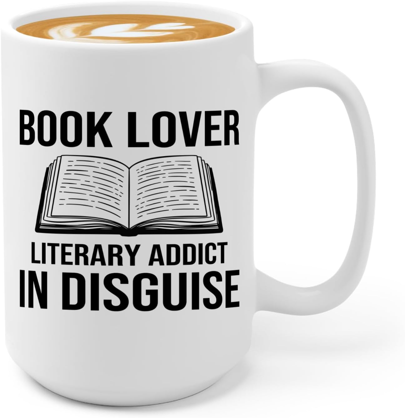 Book Lover Coffee Mug 15oz White -Book Lover Literary - Bookworm Literature Library Book Lover Reader Booked Editor Intellectual Studious