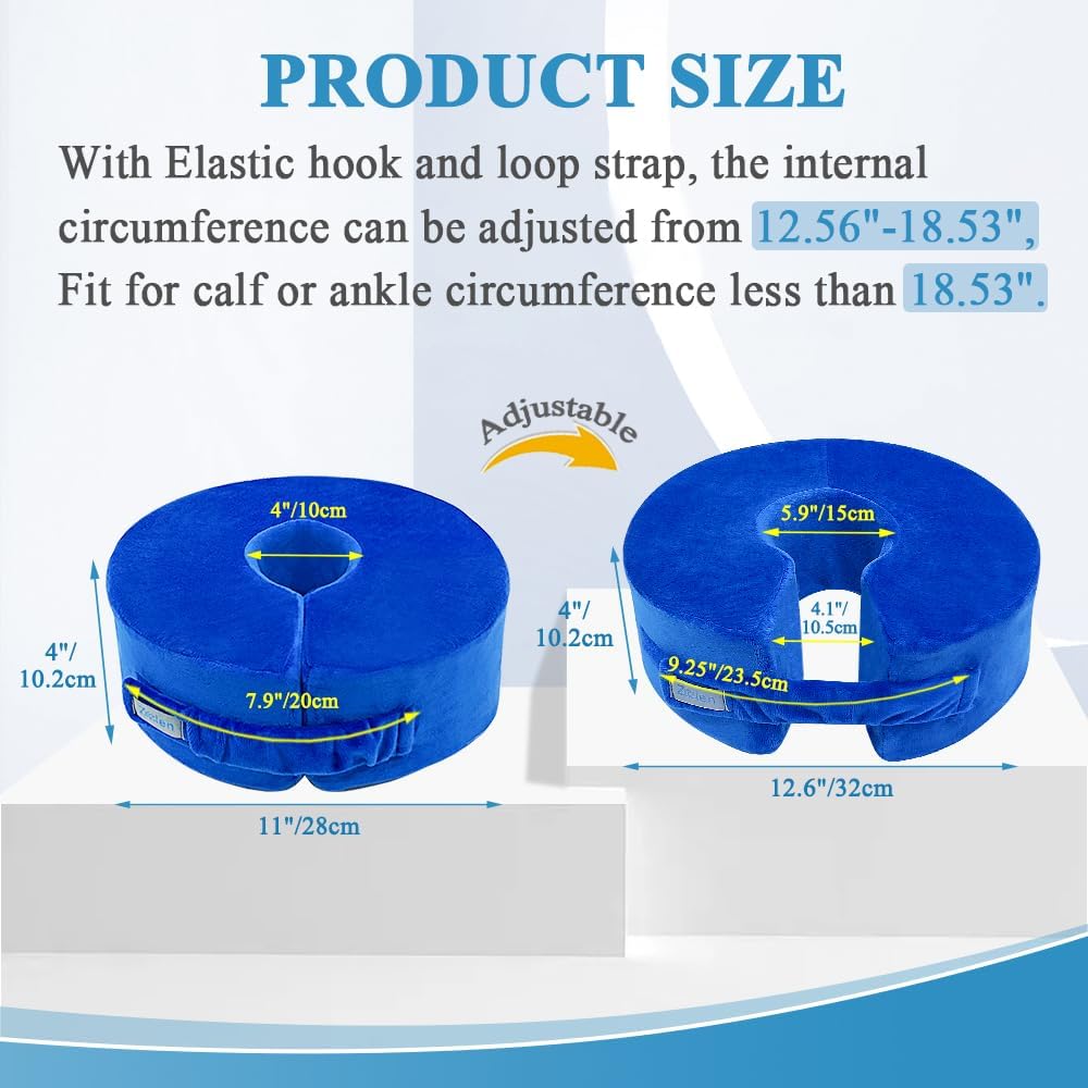 Leg Elevation Pillow Foot Ankle Elevation Leg Support Pillow to Elevate Foot Wedge Pillow Post Surgery Leg Elevator Cushion Heel Protectors for Pressure Sores Ulcer Leg Rest Pillow - Large, 1 PCS