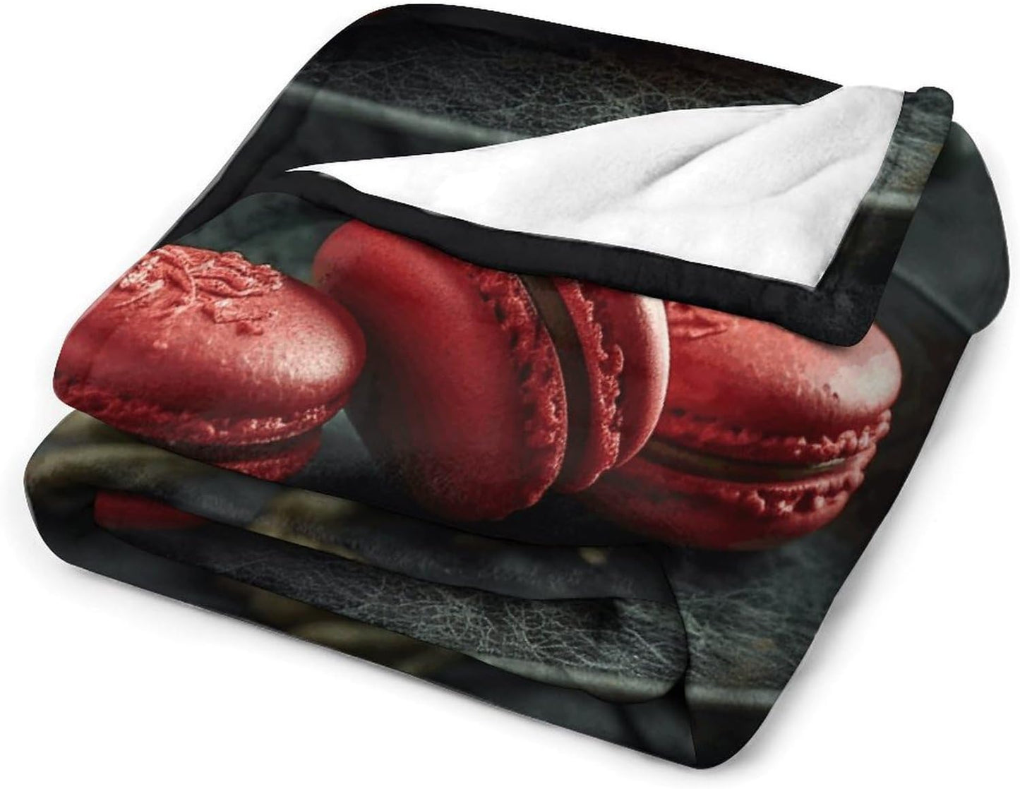Macaroons on The Plate Throw Blanket for Couch Super Soft Warm Lightweight Throw Blankets Cozy Flannel Bed Blanket Cute Decorative Blankets for All Seasons Home Decor Gift 30"*40"（76 * 100cm）