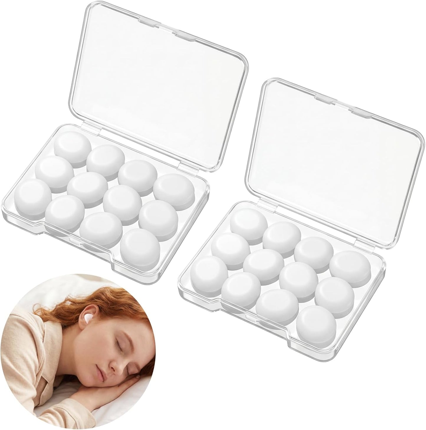 24 Pcs Soft Silicone Moldable Ear Plugs Reusable Noise Cancelling Earplugs Sleep Ear Plugs for Sleeping, Swimming, Snoring, Study, Travel, Work(12 Pairs)