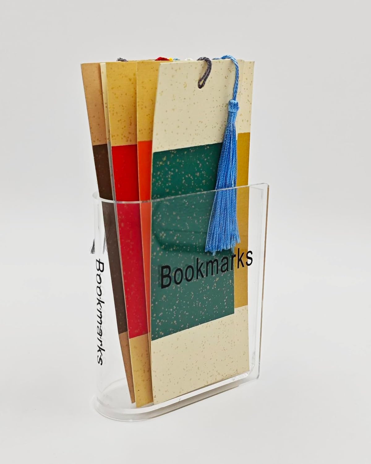 Book Shaped Bookmark Holders Home Office Desk Bookmark Holder Ornaments Gift for Friends Decor Personalized Gifts Storage Box for Bookmark (Transparent)