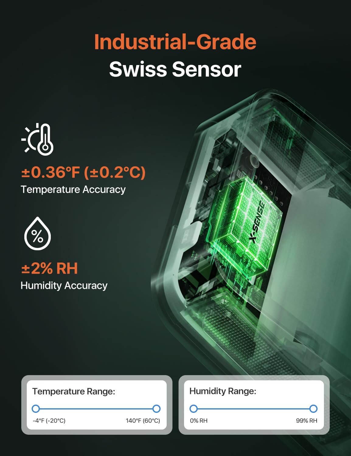 X-Sense WiFi Thermometer Indoor Hygrometer, Digital Temperature Sensor with App Notification Alerts, Temperature Humidity Meter for Room, Data Storage Export at No Charge, 3 Sensors & 1 Base Station