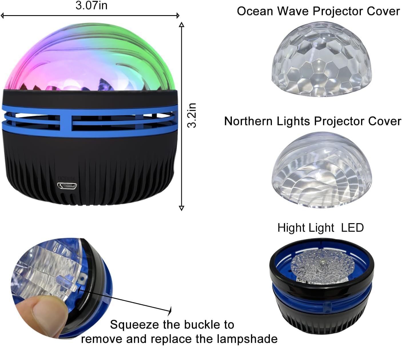 2 in 1 Northern Lights and Ocean Wave Projector with 14 Effects of Galaxy Light for Game Rooms, Parties, Light Projector for Bedroom, Compatible with Lava Lamps and Night Light Decorative Effects