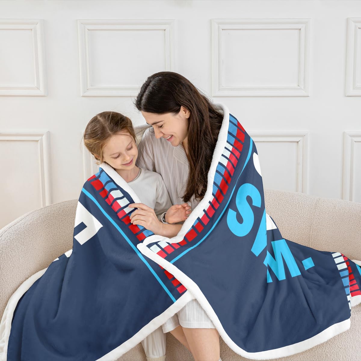 Swim Lover Bed Blanket Water Sports Theme Throw Blanket Lightweight Soft Cozy Luxury Swimming Lane Fleece Blanket Navy and Red Flannel Blanket for Sofa Bedroom Office Travel All Season(Twin 60"x80")