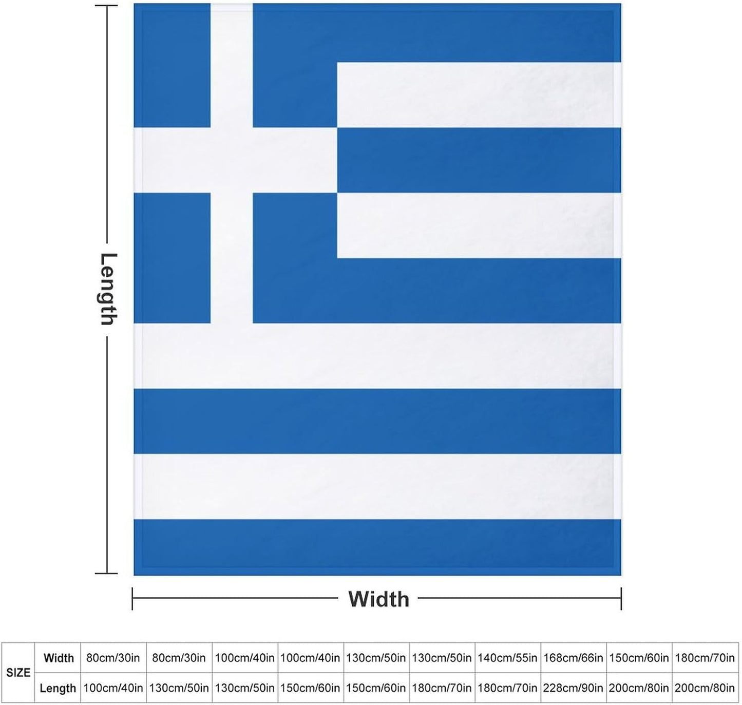 Flag of Greece Throw Blanket for Couch Bed Plush Cozy Fuzzy Flannel Blanket for All Season 70"x80"