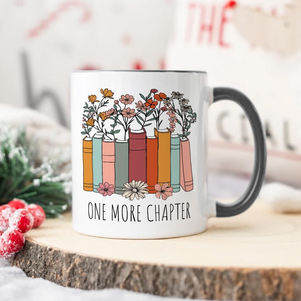 Funny Gifts for Book Lover,Bookish Coffee Mug,Birthday Thanksgiving Christmas Gifts For Librarian Reading Enthusiast Teacher,One More Chapter Bookworm Tea Cup 11 OZ