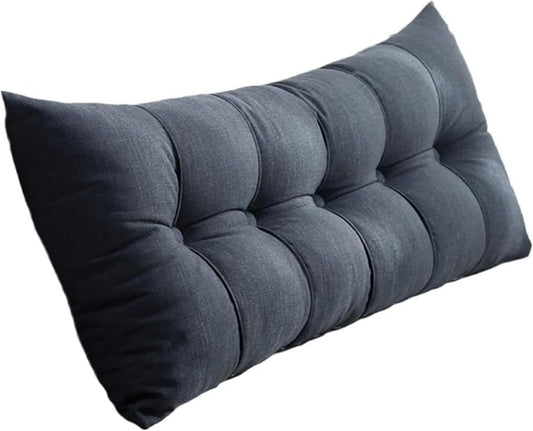 Bedside Cushion Large Bedside Cushion Cotton Filled Soft Upholstered Headboard Wedge Cushion Bed Backrest Support Reading Pillow headboard Cushion Wall Pillow-1, 150X60X20cm, Dark Blue