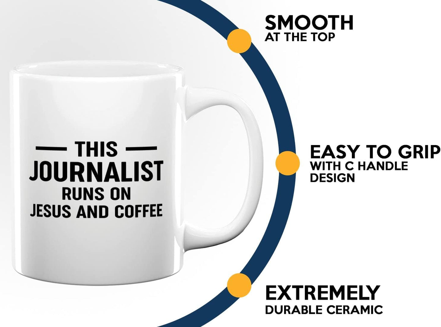 Journalist Coffee Mug 11oz White -This Journalist Runs On - Reading Lover Book Club Gift Author Appreciation Writer Journalism Novelist Scriptwriter