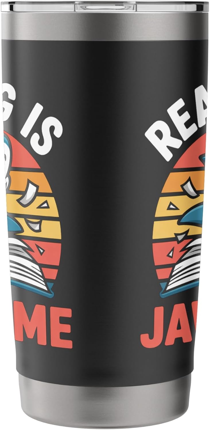 Reading Is Jawsome Shark reading Stainless Steel Insulated Tumbler