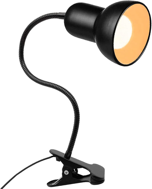 Desk Lamp, 360 Rotation Clip On Reading Light - Gooseneck Lamp with Cable, Portable Clamp Light for Bedroom, Office, Home Lighting