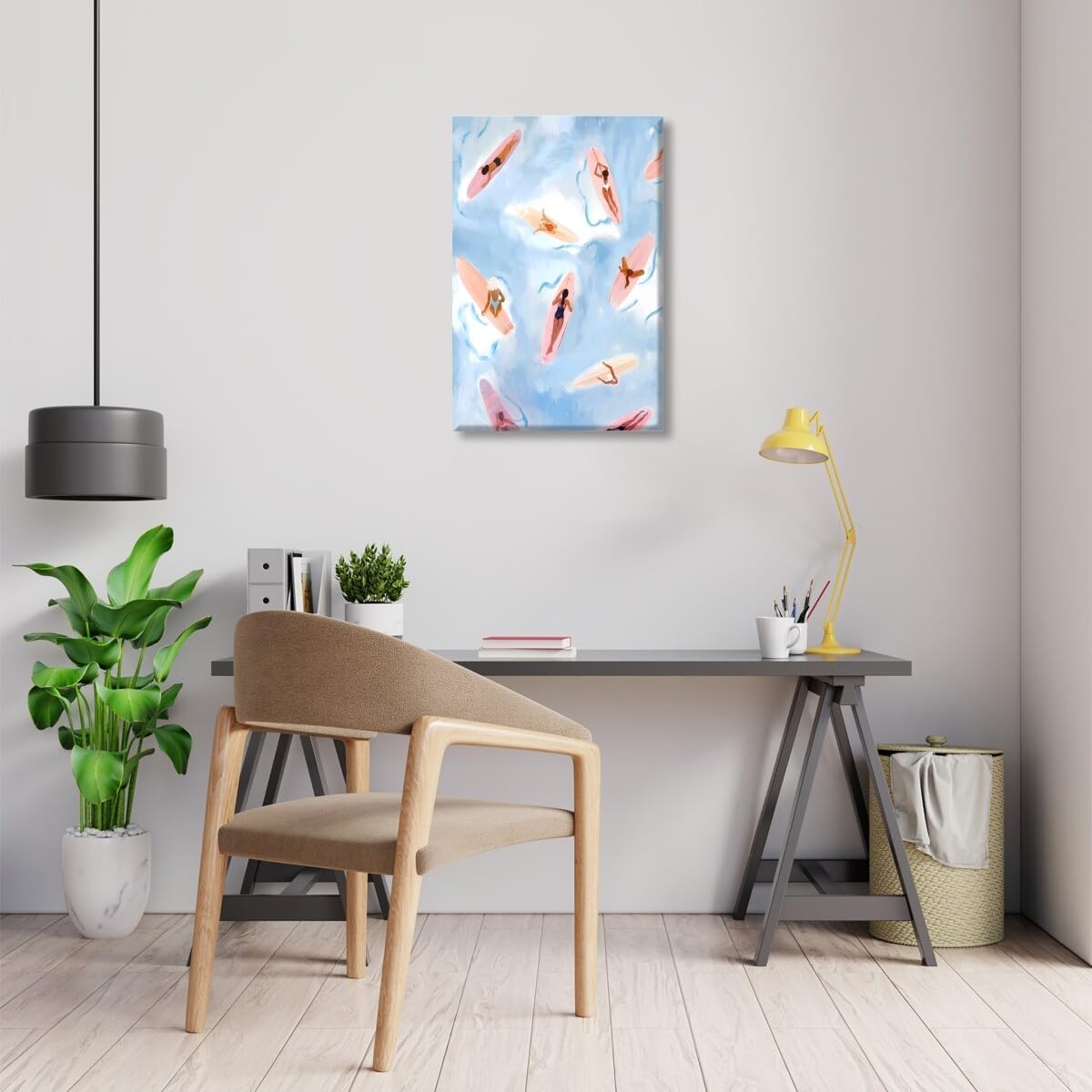 Ocean Poster Surfer Girl Room Decor Beach Themed Prints Watercolor Art Design Surf Wall Art Coastal Cowgirl Posters for Room Aesthetic Canvas Prints For Beachy House Dorm Decor 8x12inch Unframed